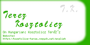 terez kosztolicz business card